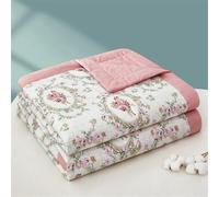 Odot Quilted Bedspreads Single Double King Size, Elegant Flowers Reversible Summer Quilted Throw Blanket for Sofa Bed, Soft Lightweight Cotton Bed Coverlet Throw (Rose,200x230cm)