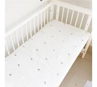 Odot Quilted Cot Bed Cotton Fitted Sheets, Cot Bed Sheet Fitted Sheets for Cribs Baby Bed Sheets Soft Durable Bassinet Sheets Cot Bed Mattress Protector for Boy Girl (Starry Sky,180x80cm)