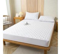 Odot Quilted Mattress Protectors Extra Deep Double King, Waterproof All-Around Elastic Mattress Pad Fitted Bed Sheet Bed Cover Noiseless Topper Fitted Mattress Cover (White,150x200+28cm)