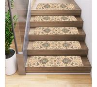 Odot Retro Bohemian Stair Pads, Silent Stair Mats, Stair Runner Carpet Treads, Non-Slip Washable Stair Carpet, Stairslide Carpets Rugs for Elders, Kids & Pets Safety Mats (Retro,Set of 14)