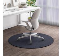 Odot Round Office Chair Mat for Carpeted and Hardwood Floor Protector, TPE Non-Slip Computer Gaming Rolling Chair Desk Mat Multi-Purpose Protection Carpet for Home Wooden Floors (dark grey,90cm)