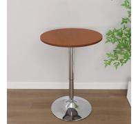 Odot Round Tablecloth Wipe Clean 60-150cm, Solid Color Round Outdoor Table Cover Fitted Elastic Edged Circle Table Cloth Protector Decorative for Dining Room cocktail (Brown,122cm)