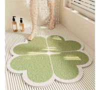 Odot Shower Mat Non Slip Bath Mat with Drain, Clover Pattern Soft Loofah Bathroom Pads for Inside Shower Wet Areas, Washable Quick Drying, Cut to Size Bathroom Floor Bathtub Pad (Green,50x50cm)