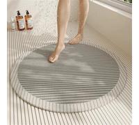 Odot Shower Mat Non Slip Bath Mat with Drain, Round Modern Quick Drying PVC Loofah Bathroom Pads for Inside Shower & Wet Areas, Can be Cut Washable Bathroom Floor Bathtub Pad (Gray,70cm)