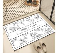 Odot Simple Bath Mat, European Style Rubber Non-Slip Bottom Bathroom Mat, Super Absorbent Floor Mats, Quick Drying Bath Carpet, Washable Bathroom Accessory for Kitchen Toilet (Beige 8,40x60cm)