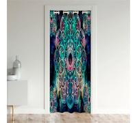 Odot Single Blackout Door Curtain, Mandala Style 3D Print Door Curtain with Eyelets Hallway Door Curtain Room Partition Curtain Porch Single Door Curtains (W 31.5 x L 59",Starry Sky)