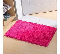 Odot Slip-Resistant Chenille Bath Mats Rugs, Extra Soft and Absorbent Bathmat Toilet Shower for Bathroom Doormats Kitchen Door Way Feet Mat Washable Mats Carpet (rose Red,60x90cm)