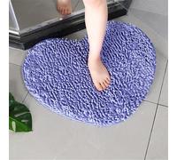 Odot Slip-Resistant Chenille Heart Shaped Bath Mats Rugs, Extra Soft and Absorbent Bathmat Toilet Shower for Bathroom Doormats Kitchen Door Way Feet Mat Washable Carpet (Snow blue,50 * 60cm)