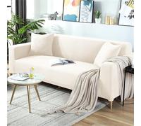 Odot Sofa Cover 1 2 3 4 Seater, Jacquard Waffle High Stretch Sofa Cover, Breathable Garden Furniture Protector, Super Soft Non Slip Slipcovers for Living Room Dogs Cats Pet (Beige,4 Seater)