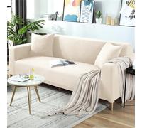 Odot Sofa Cover 1 2 3 4 Seater, Jacquard Waffle High Stretch Sofa Cover, Breathable Garden Furniture Protector, Super Soft Non Slip Slipcovers for Living Room Dogs Cats Pet (Dark beige,2 Seater)