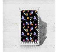 Odot Soft Cot Bed Sheets, Bedside Cribs Fitted Sheets for Boys and Girls, Baby Bed Sheets Cot Bed Mattress Protector, Bassinet Sheets, Easy Care and Dureable (160x80cm,planet rocket 5)