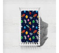 Odot Soft Cot Bed Sheets, Bedside Cribs Fitted Sheets for Boys and Girls, Baby Bed Sheets Cot Bed Mattress Protector, Bassinet Sheets, Easy Care and Dureable (75x33cm,planet rocket 6)