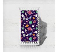 Odot Soft Cot Bed Sheets, Bedside Cribs Fitted Sheets for Boys and Girls, Baby Bed Sheets Cot Bed Mattress Protector, Bassinet Sheets, Easy Care and Dureable (120x60cm,Planet Rocket 1)