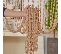Odot Solid Color Bold String Door Curtain, Beaded Door Curtain with Fringe,Bead Curtains for Doorways,Fly Screen Insect Bug for Doorways Party Decorations Room Divider (Brown,100x200cm)