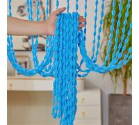 Odot Solid Color Bold String Door Curtain, Beaded Door Curtain with Fringe,Bead Curtains for Doorways,Fly Screen Insect Bug for Doorways Party Decorations Room Divider (Blue,100x200cm)