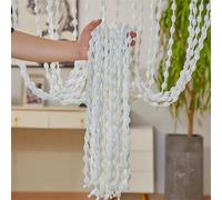 Odot Solid Color Bold String Door Curtain, Beaded Door Curtain with Fringe,Bead Curtains for Doorways,Fly Screen Insect Bug for Doorways Party Decorations Room Divider (White,100x200cm)