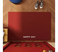 Odot Solid Color Dirt Trapper Door Mat Indoor, Non-Slip Doormats Inside,PVC Loofah Entrance Mats Simple Floor Carpet Rug, Washable Dog Doormat,for Muddy Shoes,Paws,Bathroom (Red,50x80cm)