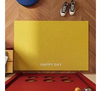 Odot Solid Color Dirt Trapper Door Mat Indoor, Retro Style Non-slip Doormats Inside, Entrance Mats Soft Floor Carpet Rug, Dog Doormat, Muddy Shoes & Paws, Bathroom, Kitchen (Yellow,50x80cm)