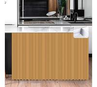 Odot Solid Color Kitchen Cabinet Curtains Self-adhesive with Hook and Loop, Dust-Proof Privacy Short Curtain for Under the Sink Cupboards Shoe Shelf Storage Room (Khaki,W 39 x H 55″)