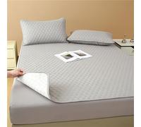 Odot Solid Color Mattress Protector, Mattress Protector with 4 Side Elastic Strap, TPU Waterproof Bottom Design Quilted Mattress Topper Mattress Cover for Deep Mattresses (90x200cm,Light Grey)