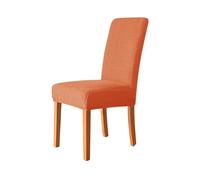 Odot Solid Colour Chair Covers, Elastic Jacquard Dining Chairs Set of 2/4/6 Mid Back Seat Covers Washable Seat Set for Restaurant, Home (Orange,Set of 4)
