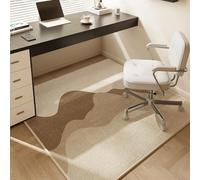 Odot Square Office Chair Mat for Carpeted and Hardwood Floor Protector, Modern Non-Slip Computer Gaming Rolling Chair Desk Mat Protection Carpet for Wooden Floors (Brown,140x140cm)