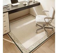 Odot Square Office Chair Mat for Carpeted and Hardwood Floor Protector, Non-Slip Computer Gaming Rolling Chair Desk Mat Multi-Purpose Protection Carpet for Wooden Floors (Camellia print,90x90cm)
