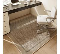 Odot Square Office Chair Mat for Carpeted and Hardwood Floor Protector, Non-Slip Computer Gaming Rolling Chair Desk Mat Multi-Purpose Protection Carpet for Wooden Floors (Brown graffiti,140x140cm)