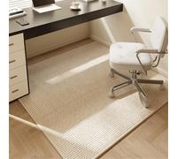 Odot Square Office Chair Mat for Carpeted and Hardwood Floor Protector, Non-Slip Computer Gaming Rolling Chair Desk Mat Multi-Purpose Protection Carpet for Wooden Floors (Linen print,120x120cm)
