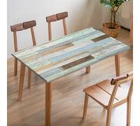 Odot Stretch Tablecloth, Rectangular Table Cover with Elastic Edged, 3D Wood Grain Washable Fitted Protector for Banquet Folding Desk Event Wedding (Wooden Board G,170x95cm)