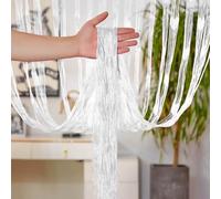 Odot String Door Curtain, Love Heart Style Beaded Curtain with Fringe 2 Pieces Rod Pocket Fly Insect Bug Screen for Doorway String Door Panel for Room Divider Decorative (White,100x200cm)