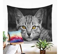 Odot Tapestry Wall Hanging, Animal PrintedWall Art Tapestries Decor Beach Towel Blanket Table Cloth Meditation Yoga Mat Rugs Bedsheet for Dorm Home Decor (150x130cm,Gray cat)
