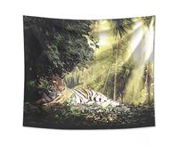 Odot Tapestry Wall Hanging, Tiger style Art Tapestries Wall Decor Landscape Beach Towel Blanket Table Cloth Meditation Yoga Mat Rugs Bedsheet for Dorm Home (200x150cm,Forest tiger)