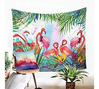 Odot Tapestry Wall Hanging Tropical Style, 3D Passionate Flamingo Pattern Wall Art Tapestries Meditation Yoga Mat Rugs for Room Home Wall Decoration (150x130cm,Flamingo Party)