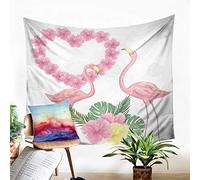 Odot Tapestry Wall Hanging Tropical Style, 3D Passionate Flamingo Pattern Wall Art Tapestries Meditation Yoga Mat Rugs for Room Home Wall Decoration (90x64cm,Romantic Flamingo)