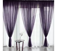 Odot Voile Curtains 2 Panels for Living Room, Semi Light Filtering Tulle Curtain Rod Pocket Sheer Curtains Drapes for Home Bedroom Windows (Grape purple,100x270cm)