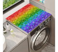 Odot Washer and Dryer Cover for Top, Non-Slip Washing Machine Top Protector Mat, Dust-Proof, Diatom Mud, Cutable, Most Washers, Refrigerator, Home Kitchen Laundry Room (Colorful hearts,30x40cm)