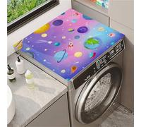 Odot Washer and Dryer Cover for Top, Non-Slip Washing Machine Top Protector Mat, Dust-Proof, Diatom Mud, Cutable, Most Washers, Refrigerator, Home Kitchen Laundry Room (Cartoon Universe,30x40cm)