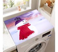 Odot Washer and Dryer Top Mat, 3D Christmas Dryer Top Protector Mat, Washing Machine Cover Rubber Non-slip Dust-Proof Protection Cover for Home (Scarf Yeti,50x60cm)