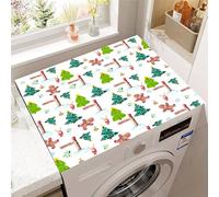Odot Washer and Dryer Top Mat, 3D Christmas Dryer Top Protector Mat, Washing Machine Cover Rubber Non-slip Dust-Proof Protection Cover for Home (Gingerbread Man 1,60x60cm)