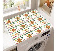 Odot Washer and Dryer Top Mat, 3D Christmas Dryer Top Protector Mat, Washing Machine Cover Rubber Non-slip Dust-Proof Protection Cover for Home (Gingerbread Man 2,50x60cm)