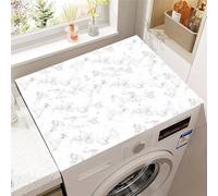 Odot Washer and Dryer Top Mat, 3D Marble Dryer Top Protector Mat, Washing Machine Cover Rubber Non-slip Dust-Proof Protection Cover for Home (White,30x40cm)