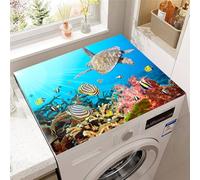 Odot Washer and Dryer Top Mat, 3D Sea Turtle Dryer Top Protector Mat, Washing Machine Cover Rubber Non-slip Dust-Proof Protection Cover for Home (Sea Turtle 11,40x50cm)