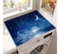 Odot Washer and Dryer Top Mat, 3D Starry Sky Dryer Top Protector Mat, Washing Machine Cover Rubber Non-slip Dust-Proof Protection Cover for Home (Dark Blue,30x40cm)
