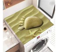 Odot Washer and Dryer Top Mat Cover, 3D Printed Washer Dryer Top Protector Washing Machine Dust-Proof Cover Non-slip Rubber Protection Mat for Laundry Room Kitchen Home (Stone footprints,40x50cm)