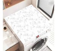 Odot Washer and Dryer Top Mat Cover, 3D Printing Washer Dryer Top Protector Washing Machine Dust-Proof Cover Non-slip Rubber Protection Mat for Laundry Room Kitchen Home (White Marble,30x40cm)