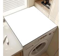 Odot Washer and Dryer Top Mat Cover Solid color Washer Dryer Top Protector Mat Washing Machine Cover Dust-Proof Cover Non-slip Rubber Protection Mat for Kitchen Laundry Room (White,60x60cm)