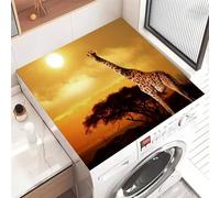 Odot Washer and Dryer Top Mat Cover, Washer Dryer Top Protector Mat Washing Machine Dust-Proof Cover Non-slip Protection for Kitchen Laundry Room -Giraffe Animal 3D (Sunset,40x50cm)