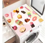 Odot Washer and Dryer Top Mat Cover, Washer Dryer Top Protector Mat Washing Machine Dust-Proof Cover Non-slip Protection for Kitchen Laundry Room -Ice Cream (Cake,40x50cm)