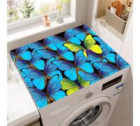 Odot Washer and Dryer Top Mat Cover, Washer Dryer Top Protector Mat Washing Machine Dust-Proof Cover Non-slip Protection for Kitchen Laundry Room -Butterfly (Blue,30x40cm)
